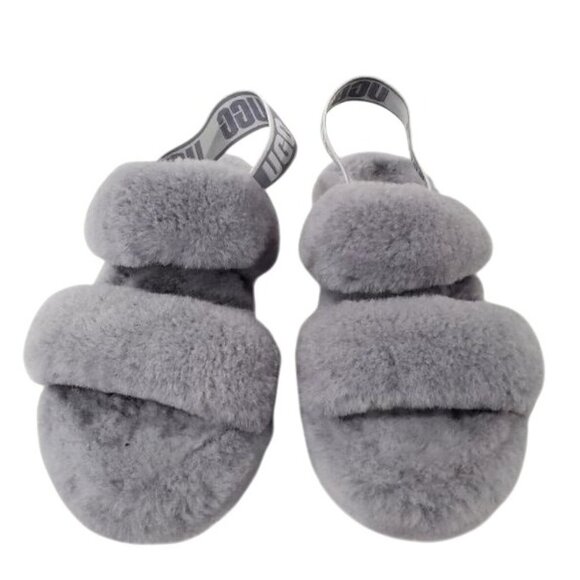Ugg Women's Size 7 Fluff‎ Yeah Slide Slippers Gray - Picture 2 of 5